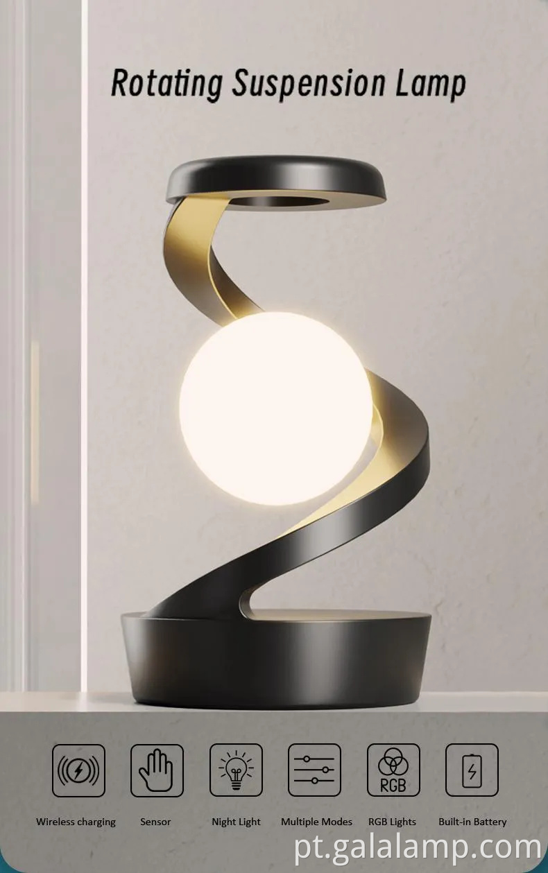 Lâmpada de suspensão rotativa para desktop elegante para alívio e decoração